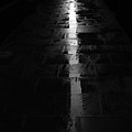 Mysterious Street Silhouette in the Rain, Barcelona 